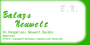 balazs neuwelt business card