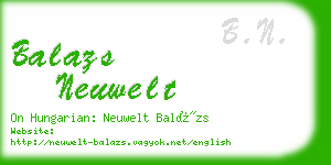 balazs neuwelt business card